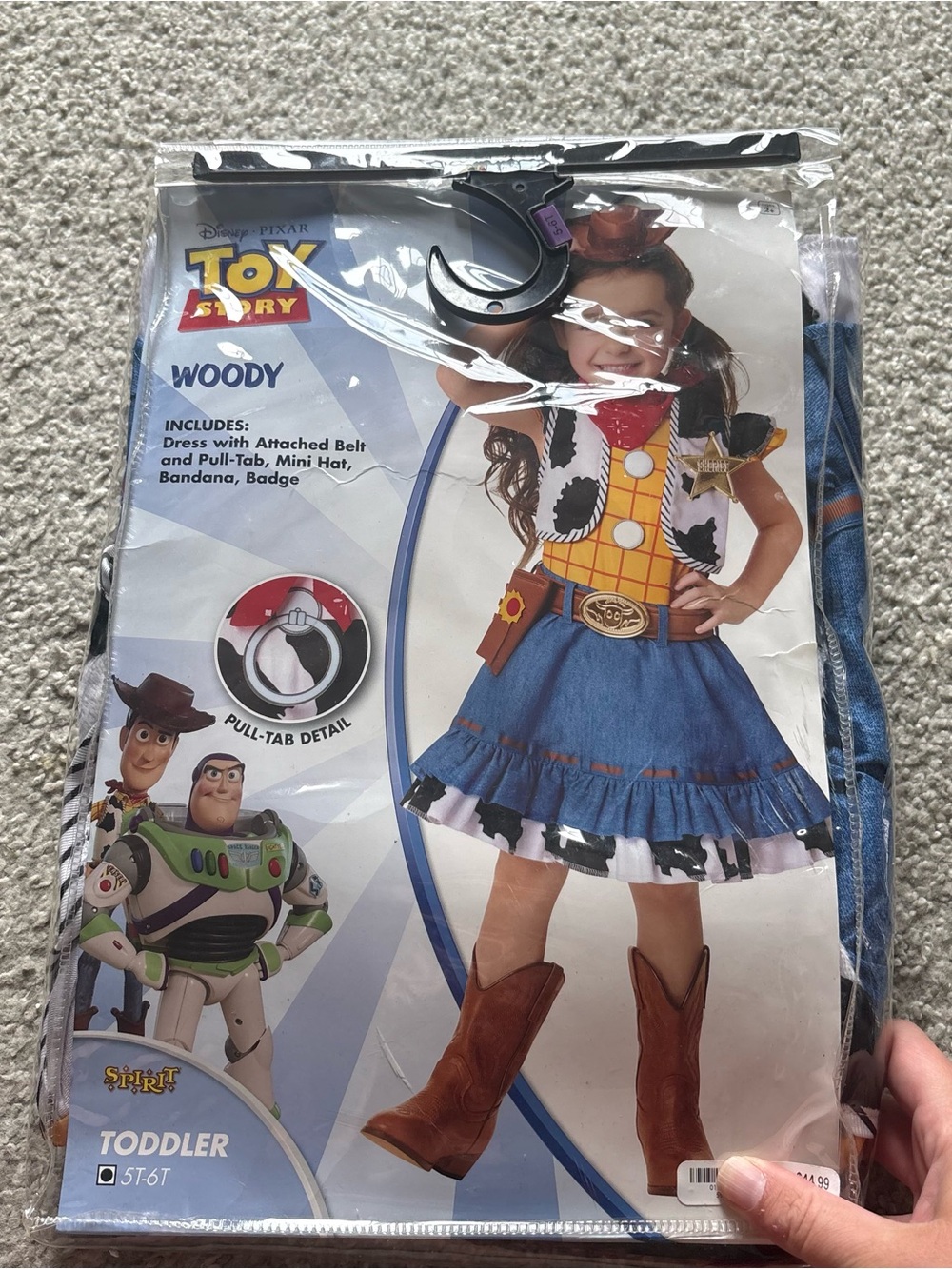 Disney Toy Story Woody Girls Dress Costume NEW 5T 6T Spirit Halloween World